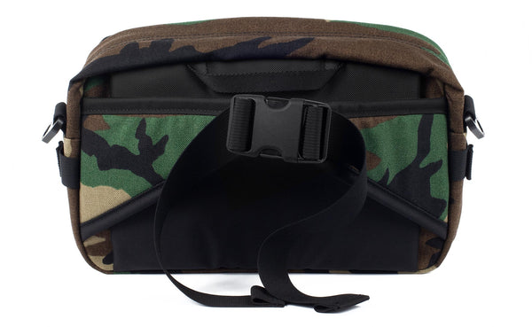 The LGD in Beaver Camo. Back view, showing the hide-away padded hip belt.